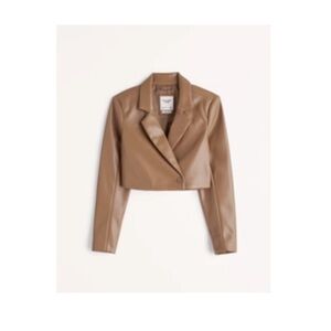 Abercrombie & Fitch cropped vegan blazer jacket